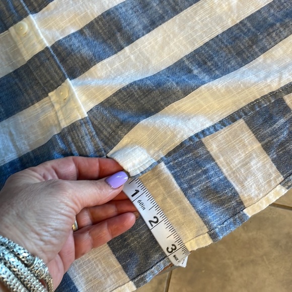 Tommy Hilfiger women’s contrast bold stripe button down shirt cotton classic Lrg - Picture 12 of 12